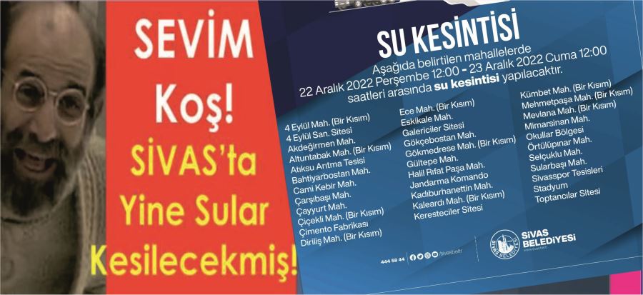 SUSUZ GÜNLER DEVAM EDİYOR!