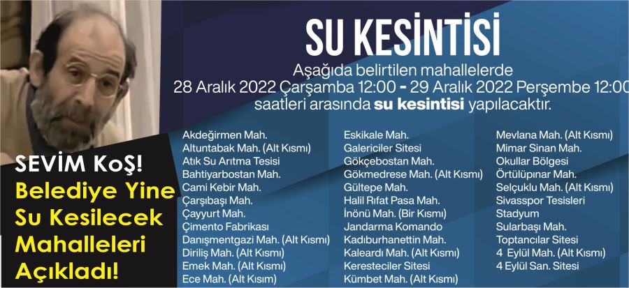 SUSUZ ŞEHİR SİVAS!