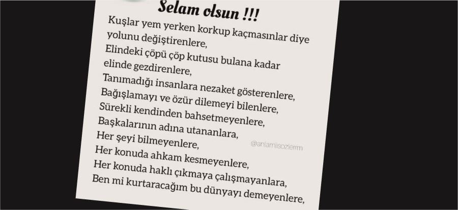 SELAM OLSUN...